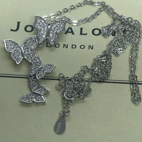 Sterling Silver 925 Beautiful Butterfly Necklace - Picture 3 of 4
